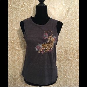 Beautifully embroidered tiger tank